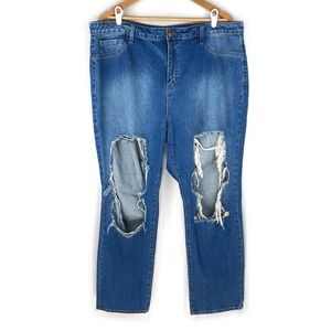 Fashion Nova Jeans Back Again Blue Destroyed 16